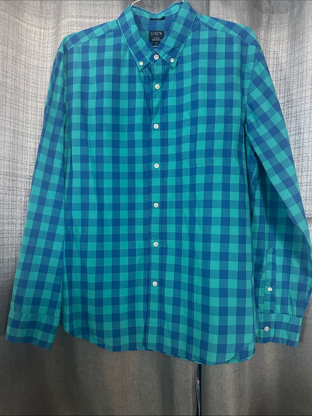 NWT J. Crew Blue & Teal Plaid Button-Down Shirt